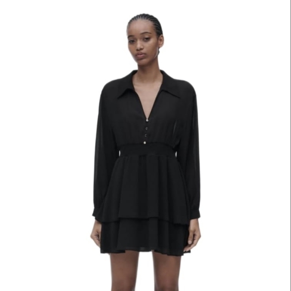 Zara Dresses & Skirts - ZARA SHORT DOUBLE-LAYER DRESS BLACK | 2354/925